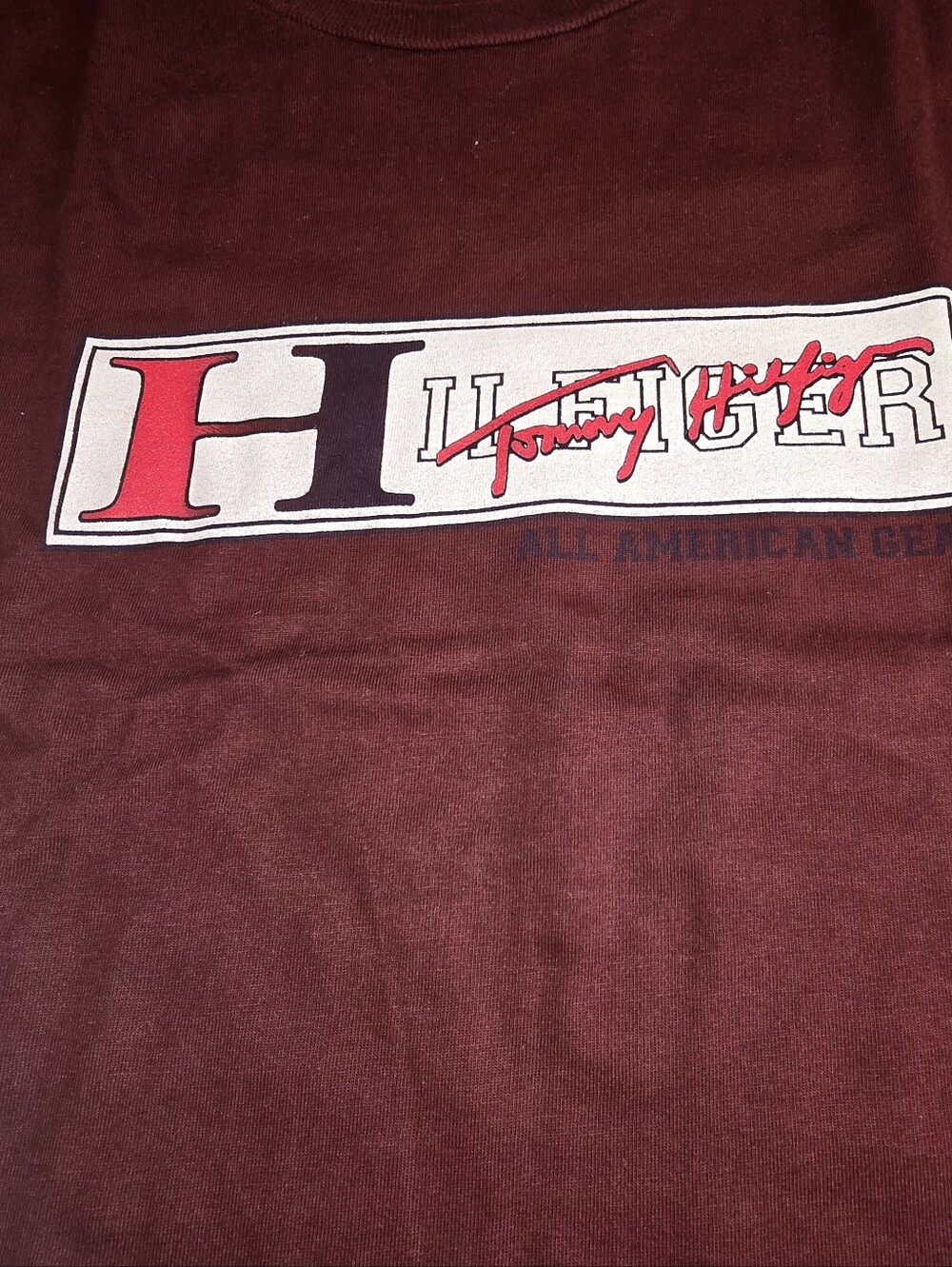 Tommy Hilfiger Maroon Logo Tee XXL